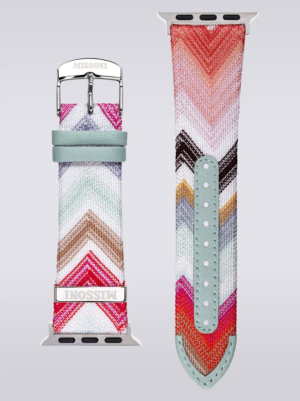 Missoni Woven Zigzag Apple Watch Band White Pink 42/44/45mm